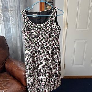 Talbots Black and White Polka Dot Midi Dress